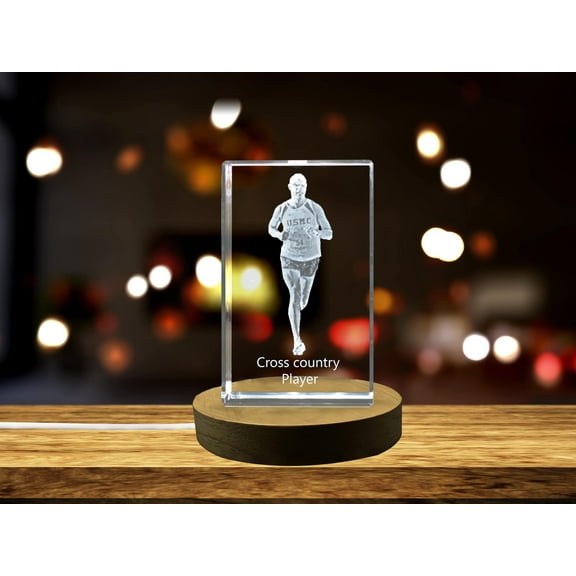 Cross Country Player 3D Engraved Crystal 3D Engraved Crystal Keepsake/Gift/Decor/Collectible/Souvenir