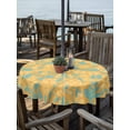 thumbnail image 2 of Outdoor Tablecloth with Umbrella Hole Zipper Fall Floral Round Tablecloth 54" Waterproof Outside Table Cloth Farmhouse Orange Flowers Leaves Ethnic Patio Table Cover Tablecloths for Picnic Party, 2 of 8