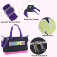 thumbnail image 4 of MADISON & DAKOTA Girls Dance Duffle Bag for Ballet, Dance, Dancewear, Clothing, Dresses, Skirts, Tutus, Tights, Stockings, Shoes and Accessories in Black Rainbow with Glitter and Tote Handles, 4 of 7