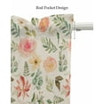 thumbnail image 5 of Floral Leaves Linen Curtain Valance for Bedroom/Bathroom/Kitchen/Office/Living/Dining Room Windows,Country Farmhouse Plant Blossom Herb Rod Pocket Topper Drapes Decorative Cafe Drapery Panel 60x18, 5 of 6