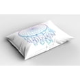 thumbnail image 2 of Ambesonne Bohemian Pillow Sham 2 Pack, Dreamcatcher Star Feathers, 36"x20", Hot Pink White and Blue, 2 of 3