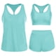 thumbnail image 1 of Tankini de moda para mujer, color sólido con cojín en el pecho y sin soporte de acero, traje de baño holgado con cordón dividido, trajes de baño de 3 piezas para mujer, trajes de baño tankini para muj, 1 of 7