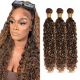 thumbnail image 1 of Hair Bundles ZevPiul Brown Water Wave, 3 paquetes de 45 a 55 cm, 1 of 7
