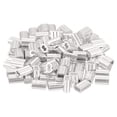 thumbnail image 1 of Unique Bargains 100 Pack Aluminum Crimping Loop Sleeve for 1/8' Diameter Wire Rope, Double Ferrule Aluminum Wire Rope Sleeve, 1 of 6