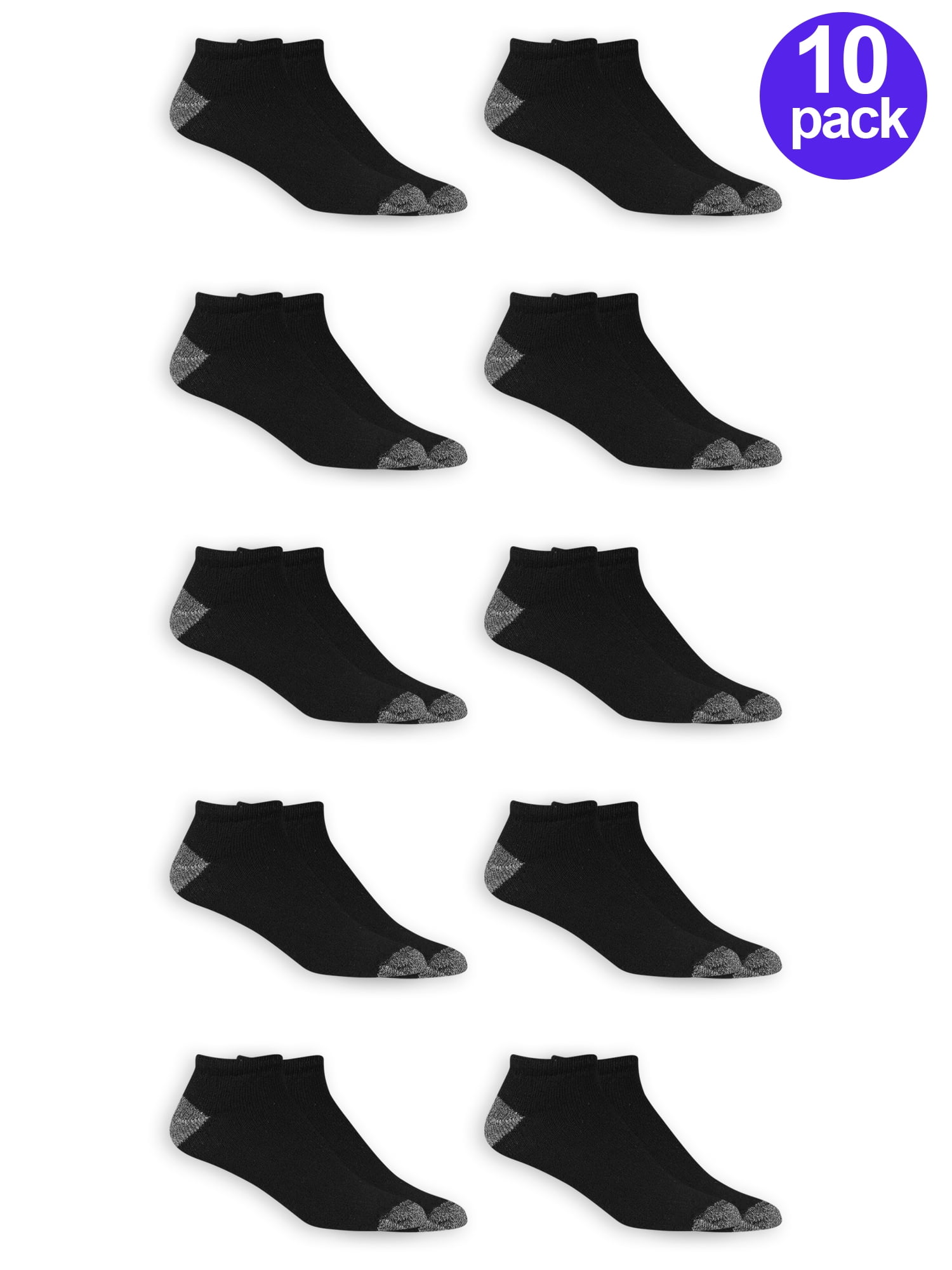 Athletic Works Men's Low Cut Socks, 10 Pack