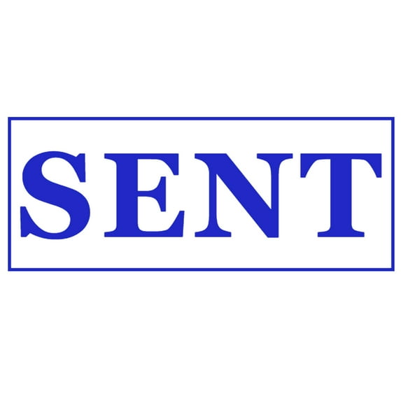 Printtoo Sent Self Inking Rubber Stamp Pre-Inked Office Stamp- Home Office Business Stationery, 47 x 20 mm Blue