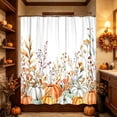 thumbnail image 4 of Fall Shower Curtain with Autumn Leaf Pattern, Waterproof Bathroom Panel with Rust Resistant Holes, Fall Decor Home Accent for Bath Stall Tub, 4 of 6
