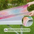 thumbnail image 6 of Pastel Floral Watercolor Pattern Square Fitted Tablecloth with Elastic Edge,Square Table Cover,Washable Elastic Table Cover for Home Kitchen Party Decor 34"x34", 6 of 6