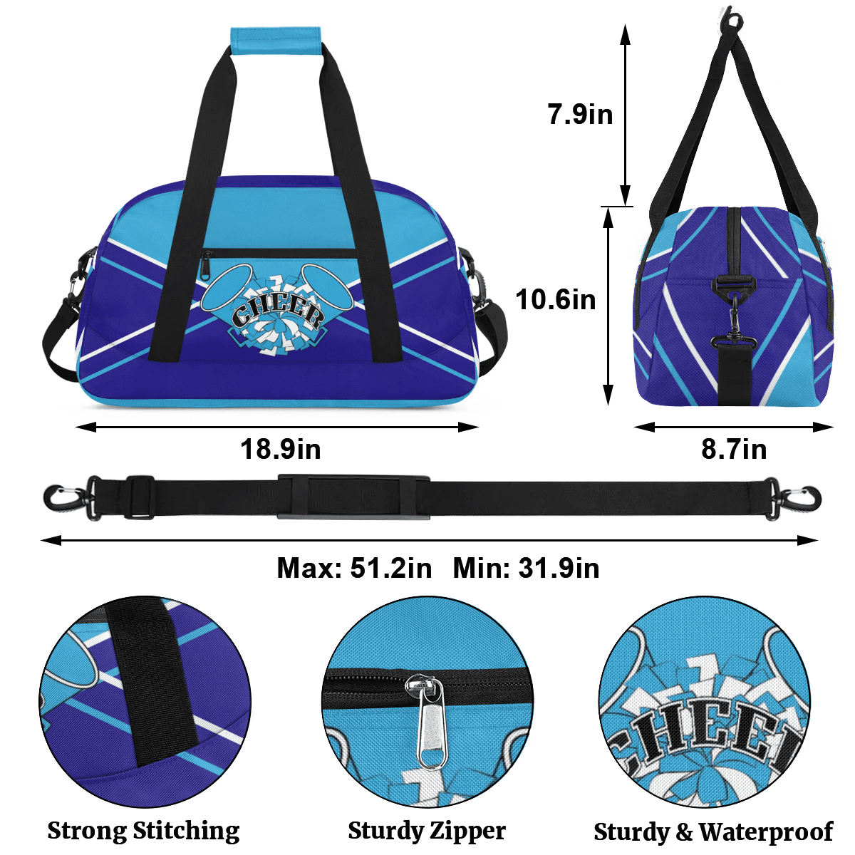 Qzjjjmy Cheer Bag Dance Bag for Girl Cheerleader Bag Sport Duffel Bag