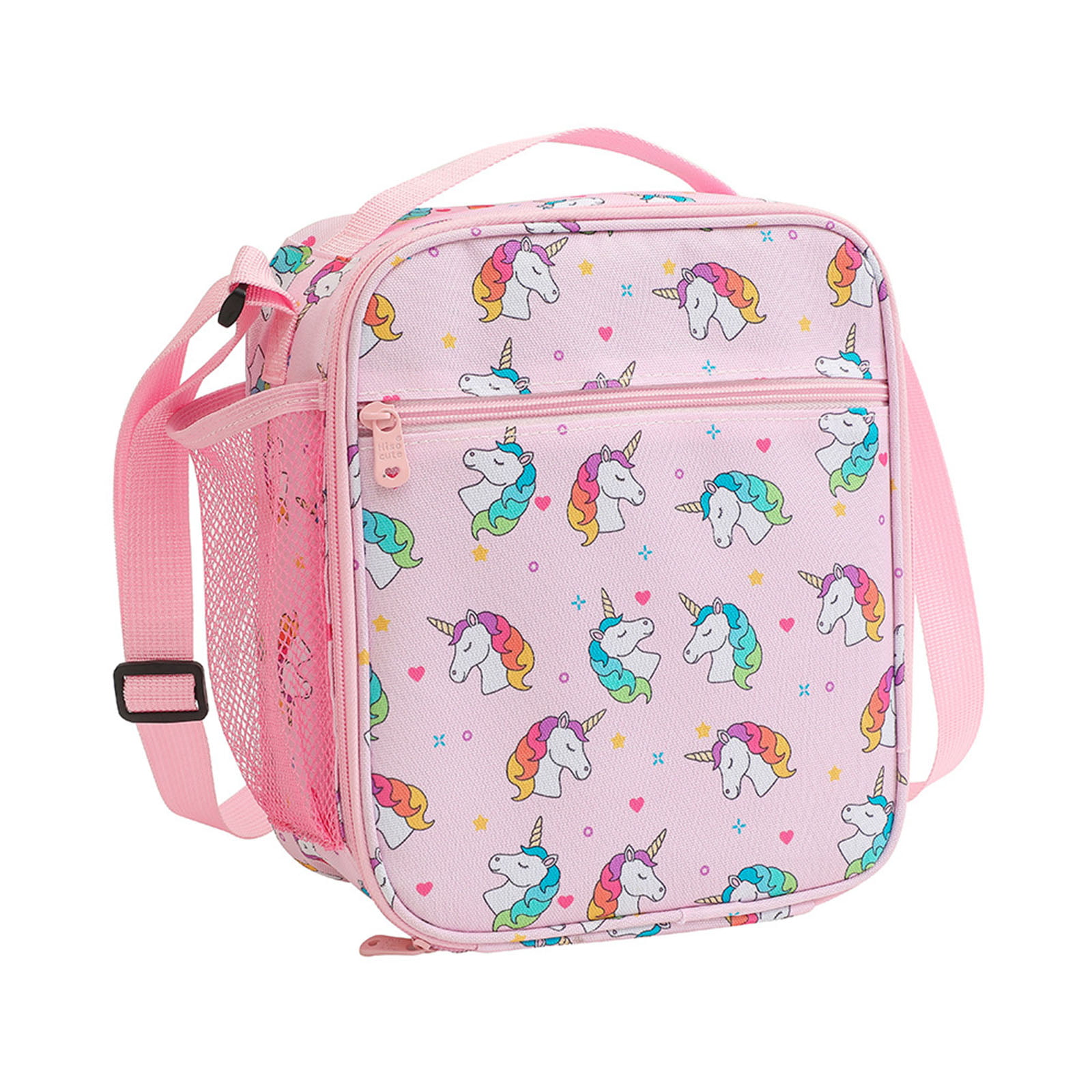 MIER Lunch Bags for Kids Cute Insulated Lunch Box Tote, Orange Unicorn Fox