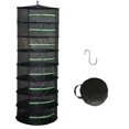 thumbnail image 1 of Estante de secado de hierbas, secador de red, 8 capas, 2 pies, negro, con cremalleras verdes, hidroponía WD.WDQZL Hogar, 1 of 5