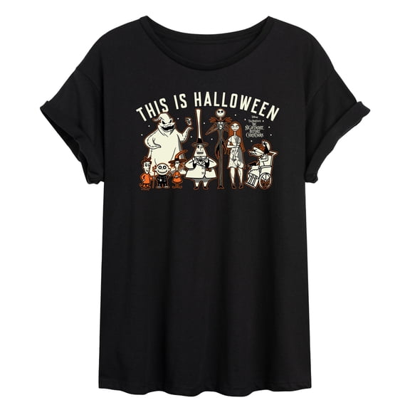The Nightmare Before Christmas - This Is Halloween - Juniors Oversized Graphic T-Shirt