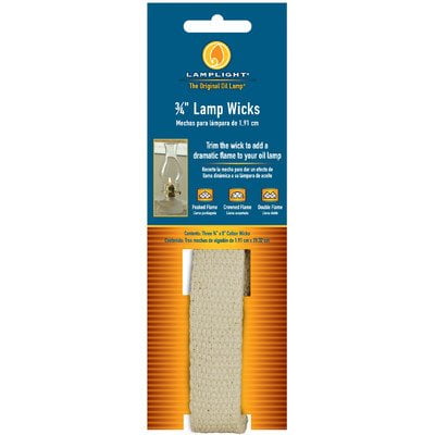 "Lamplight Replacement Cotton Flat Wick - 3/4"", 3pk", white (99963)