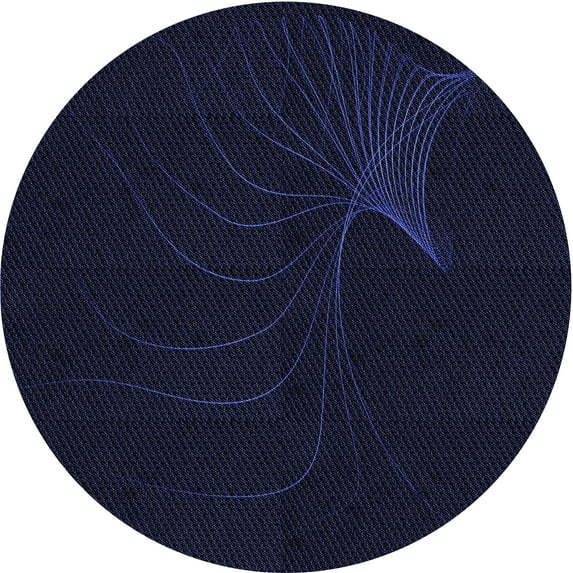 Ahgly Company Indoor Round Patterned Night Black Area Rugs, 8' Round