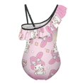 thumbnail image 6 of Kuromi And My Melody Girls One Piece Swimsuits Hawaiian Ruffle Swimwear Beach Bathing Suit Outfits, 6 of 7
