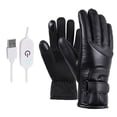 thumbnail image 3 of 5 Pares Calentadores Manos USB Guantes Calefactores Cuero Impermeables PU para Pescar Montar en Bicicleta, 3 of 4