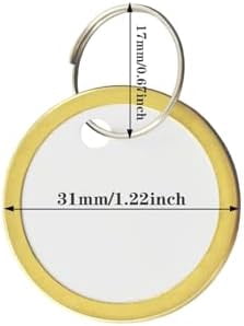 Quivanta 180 Pieces Metal Rim Tags Key Tags Round Paper Tags with Metal Rings for Car Keys and Door Keys, Gold