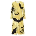 thumbnail image 3 of WXLWZYWL Womens Halloween Dress Plus Size Womens Dresses Fall 2024 Floral Printed Long Dress Long Sleeve Round Neck Sundress, 3 of 4