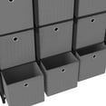 thumbnail image 5 of vidaXL 12-Cube Display Shelf with Boxes Black 103x30x141 cm Fabric, 5 of 5