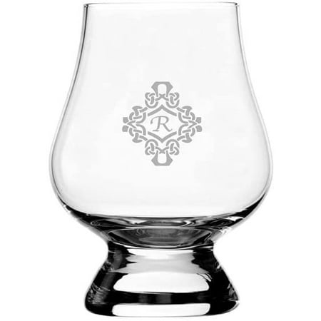 

R Decorated Monogram Etched 2.5oz Glencairn Wee Whisky Glass