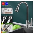 thumbnail image 2 of Kitchen Faucet Black Pull Out Sink Hot Cold Mixer Tap, 360° Rotation Brushed Nickle Stream Sprayer Head Chrome Water Tap Copper ,Versatile Features, 2 of 7