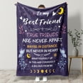 thumbnail image 3 of KAAYEE Best Friend Birthday Gifts,Soul Sister/Brother Graduation Gifts Ideas,Throw Blanket for Bestie Friendship,BFF Unique Gifts,60"x 50",Dark Purple, 3 of 7