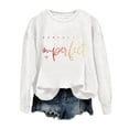 thumbnail image 3 of Ladies' Fashionable Casual Autumn And Winter English Letter Printed Trendy Hoodie Round Neck Hoodie Long Sleeved Top Casual Zip up Floral Sweatshirt Fitness Sweater Women Women Blouses 80s Sweatshirts, 3 of 3
