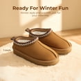 thumbnail image 2 of Kids Slippers Boys Girls Fuzzy House Shoes Slip On Indoor Outdoor Comfortable for Little/Big Kid, 2 of 5