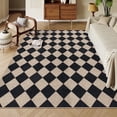 thumbnail image 2 of Lahome 6'x9' Checkered Easy Jute Area Rug,Outdoor Patio Rug Washable Rugs for Entryway Checkerboard Indoor Outdoor Living Room Classroom Rugs,Farmhouse Neutral Non Slip Black Carpet for Bedroom, 2 of 9