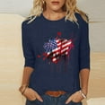 thumbnail image 6 of Dazajoo 2025 USA Flag for Women Plus Size Shirts Independence Day Crew Neck Tunic Tops Womens 4th of July Summer Patriotic Loose T-shirt,Navy,L, 6 of 6