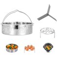 thumbnail image 1 of Tuplbcv 3/1 Round Steam Pot Stainless Steel Steam Basket Rack Steam Pot Holder With The Steam Pot Holder Inserted Into The Steam Grid Partition For Cooking Eggs Cooking Seafood Vegeta Clearance Sale, 1 of 6