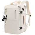 thumbnail image 1 of Mochila de viaje DWQOO para mujer y hombre, grande, 40 L, con portátil de 17 pulgadas, color beige, 1 of 6