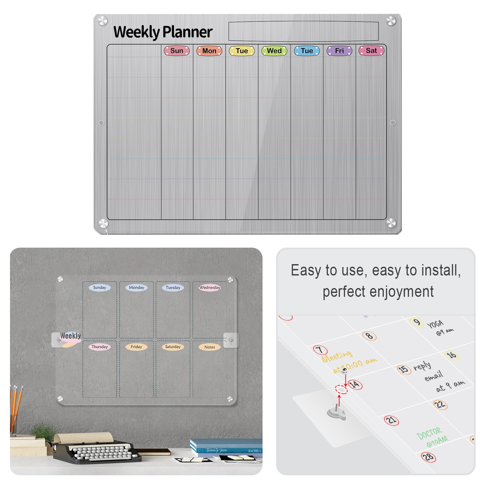 Acrylics Fridge Calendar Weekly Monthly Calendar Planner Calendar Memo Board Fridge Checklist Board