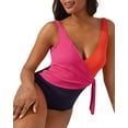 thumbnail image 3 of Tommy Bahama Womens Island Cays Colorblock Pool One-Piece Swimsuit, 3 of 3