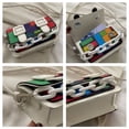 thumbnail image 3 of New  High Quality Rainbow Collision Color PU Chain Shoulder Bag Fashion Small Square Bag Single Shoulder Underarm Bag WHITE, 3 of 8