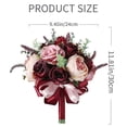 thumbnail image 2 of Burgundy Dusty Pink Rose Bouquet - with Eucalyptus perfect Flowers, 2 of 5