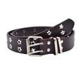 thumbnail image 2 of IQOGKRN Women's Punk Style Star Rivet Double Buckle Belt Wide PU Leather Waist Strap for Jeans & Streetwear Coffee One Size, 2 of 3