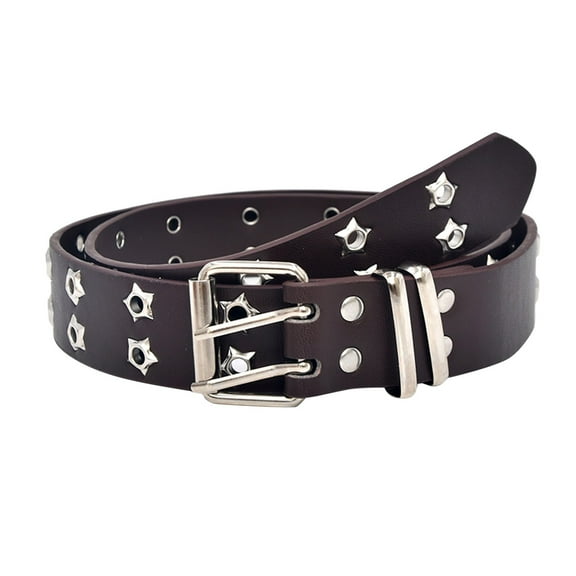 Prolriy Belts for Women, Women Solid Retro Fashion Wide Waist Double Breasted Eyelet Cool Decorative Pants Belt Womens Belt Coffee One Size