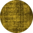 thumbnail image 1 of Ahgly Company Machine Washable Indoor Round Oriental Yellow Industrial Area Rugs, 5' Round, 1 of 4