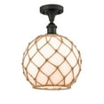 thumbnail image 1 of 516-1C-OB-G121-10RB-LED-Innovations Lighting-Large Farmhouse Rope-3.5W 1 LED Semi-Flush Mount in Industrial Style-10 Inches Wide by 15 Inches High, 1 of 1