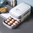 thumbnail image 4 of Drawer Egg Carton Large Capacity Egg Holder Multi Layer Chicken Egg Storage Container with Lid for Refrigerator White, 4 of 6