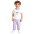 thumbnail image 5 of ATOGUTA Boys Vacation Outfits Summer Short Sleeve T-Shirts and Pants Set Fashion Clothing Sets Purple, Size 3M-3T, 5 of 5