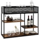 thumbnail image 1 of GETHFSA 4-Tier Console Table with Wire Basket, 39.5" Narrow Sofa Table Industrial Bookcase, Rustic Brown & Black Entryway Shelf w/Anti-Tipping Device for Living Room, Hallway, 1 of 10