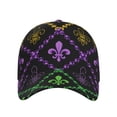 thumbnail image 2 of Balery Mardi Gra Geometric Baseball Cap For Women Men,Adjustable Size For Running Workouts And Outdoor Activities All Seasons, 2 of 9