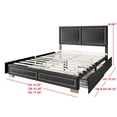 thumbnail image 5 of Home Design Jasper King Upholstered Storage Platform Bed Frame with Gold Aluminum Trim and Four Under-Drawers, Black, Easy Assembly, 5 of 5