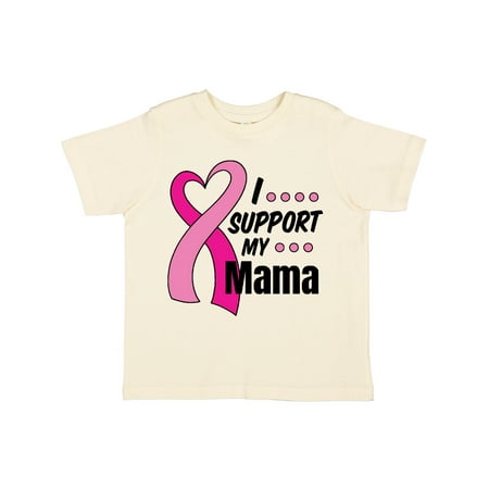 

Inktastic Breast Cancer Awareness I Support My Mama with Pink Ribbon Gift Toddler Boy or Toddler Girl T-Shirt
