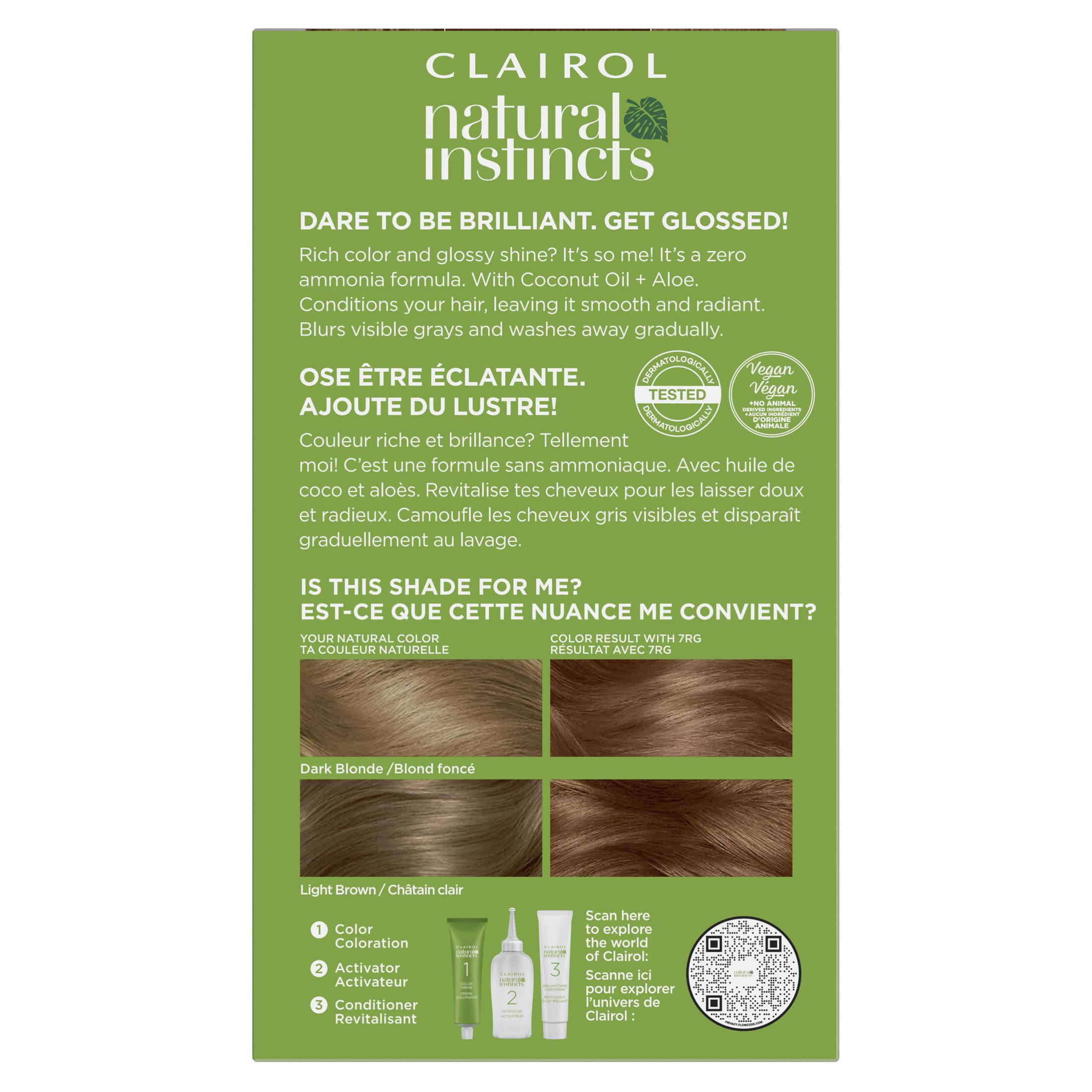 Clairol Natural Instincts Demi-Permanent Hair Color Creme, 7RG Dark Rose Gold Blonde, Hair Dye, 1 Application