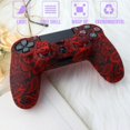 thumbnail image 2 of HAHDAXIA Peau pour Manette Ps4, Étui de Protection en Silicone Antidérapant avec 2 Pcs Capuchons de Prise pour Pouce pour Manette PS4/ Slim/Pro Dualshock 4 Manette Sans Fil (Fleurs Rouges et Noires), 2 of 7