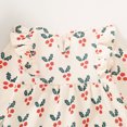 thumbnail image 5 of Pandaie Baby Boys and Girls Christmas Holly Print Long Sleeve Jumpsuit Ruffle Shoulder Bow Winter Newborn Romper Outfit Beige,9-12 Months, 5 of 7