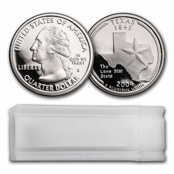 2004-S Texas Statehood Quarter 40-Coin Roll Proof (Silver)